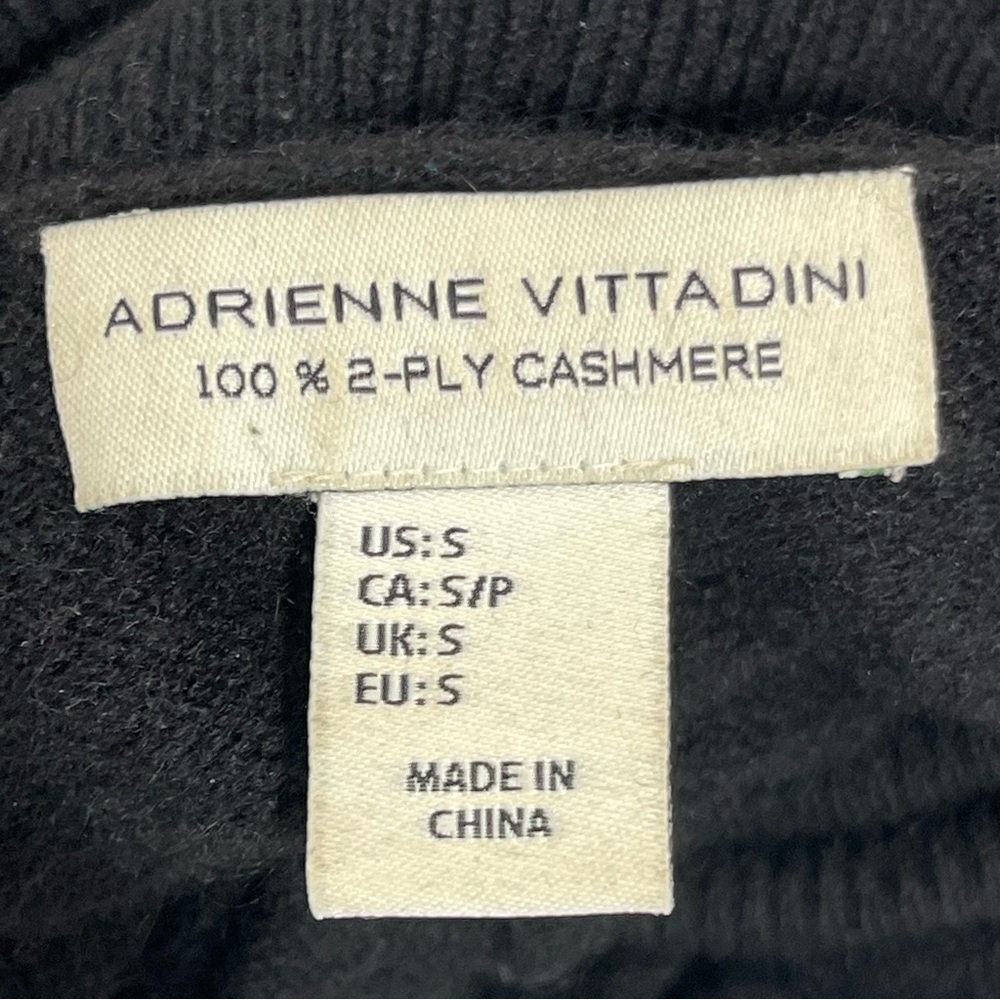 Adrienne Vittadini Women 100% 2-ply  Cashmere Sweater Top Sz S Mock Neck Black - Picture 4 of 12